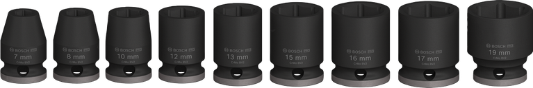 Set Soket Impact Bosch PRO 3/8 inci, 9 buah.